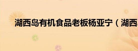 湖西岛有机食品老板杨亚宁（湖西岛）