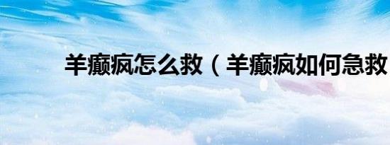 羊癫疯怎么救（羊癫疯如何急救）