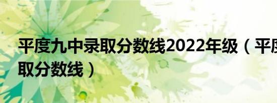 平度九中录取分数线2022年级（平度九中录取分数线）