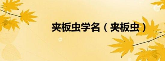 夹板虫学名（夹板虫）