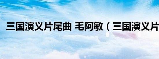 三国演义片尾曲 毛阿敏（三国演义片尾曲）