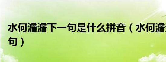 水何澹澹下一句是什么拼音（水何澹澹的下一句）