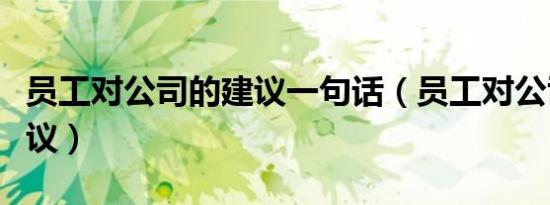 员工对公司的建议一句话（员工对公司的小建议）