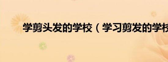 学剪头发的学校（学习剪发的学校）