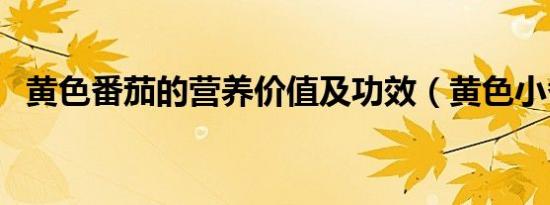 黄色番茄的营养价值及功效（黄色小番茄）