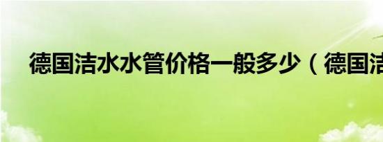 德国洁水水管价格一般多少（德国洁水）