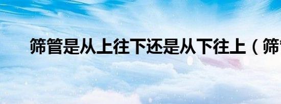 筛管是从上往下还是从下往上（筛管）
