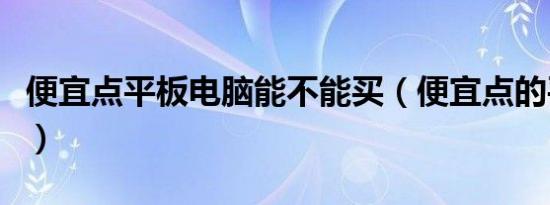 便宜点平板电脑能不能买（便宜点的平板电脑）