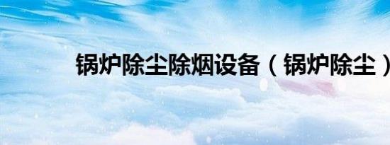 锅炉除尘除烟设备（锅炉除尘）