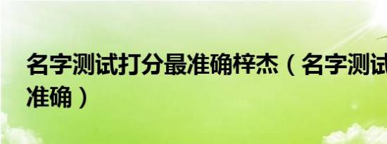 名字测试打分最准确梓杰（名字测试打分 最准确）