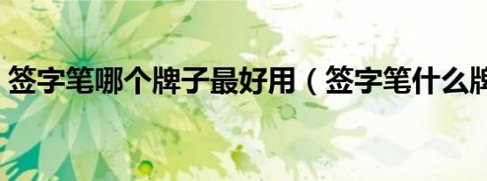 签字笔哪个牌子最好用（签字笔什么牌子好）