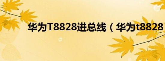 华为T8828进总线（华为t8828）