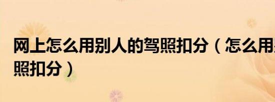 网上怎么用别人的驾照扣分（怎么用别人的驾照扣分）