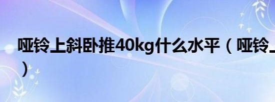 哑铃上斜卧推40kg什么水平（哑铃上斜卧推）