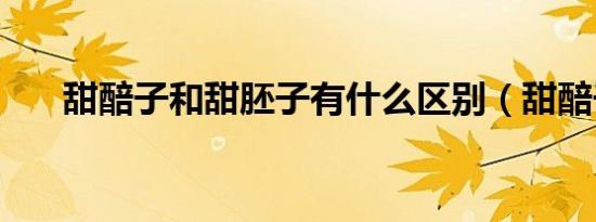 甜醅子和甜胚子有什么区别（甜醅子）