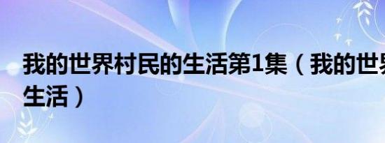 我的世界村民的生活第1集（我的世界村民的生活）