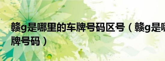 赣g是哪里的车牌号码区号（赣g是哪里的车牌号码）