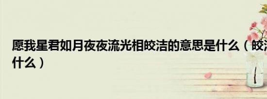 愿我星君如月夜夜流光相皎洁的意思是什么（皎洁的意思是什么）