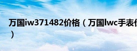 万国iw371482价格（万国lwc手表价格图片）