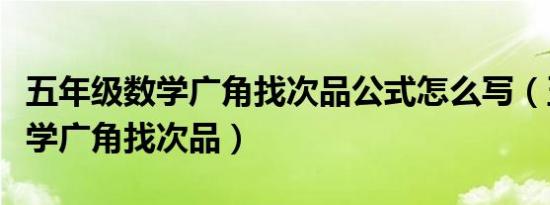 五年级数学广角找次品公式怎么写（五年级数学广角找次品）