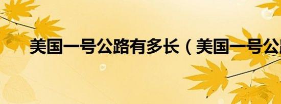 美国一号公路有多长（美国一号公路）