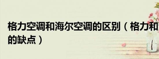 格力空调和海尔空调的区别（格力和海尔空调的缺点）