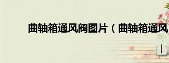 曲轴箱通风阀图片（曲轴箱通风）