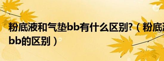 粉底液和气垫bb有什么区别?（粉底液和气垫bb的区别）