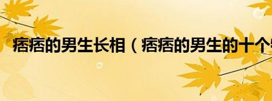 痞痞的男生长相（痞痞的男生的十个特征）