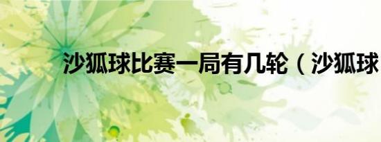 沙狐球比赛一局有几轮（沙狐球）