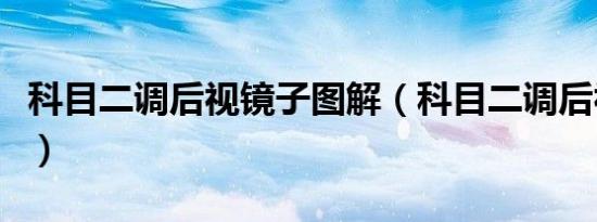 科目二调后视镜子图解（科目二调后视镜图解）