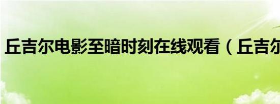 丘吉尔电影至暗时刻在线观看（丘吉尔电影）