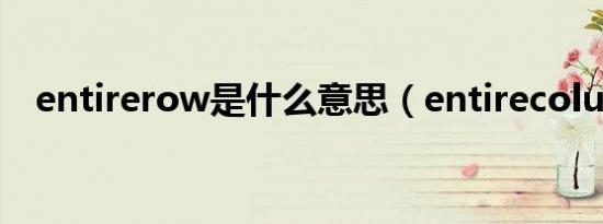 entirerow是什么意思（entirecolumn）