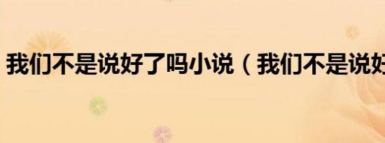 我们不是说好了吗小说（我们不是说好了吗）