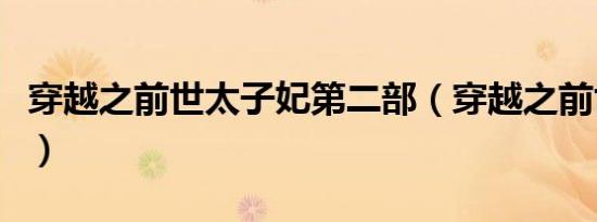 穿越之前世太子妃第二部（穿越之前世太子妃）