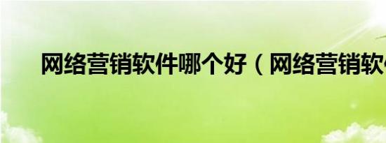 网络营销软件哪个好（网络营销软件）