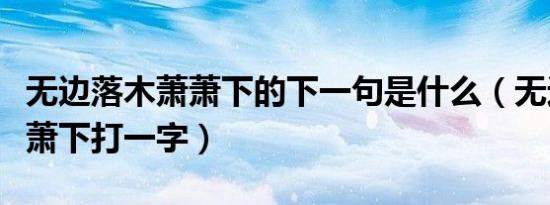 无边落木萧萧下的下一句是什么（无边落木萧萧下打一字）