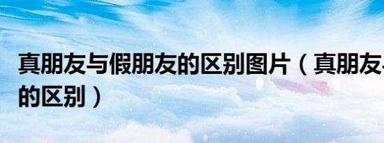 真朋友与假朋友的区别图片（真朋友与假朋友的区别）