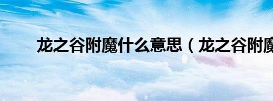 龙之谷附魔什么意思（龙之谷附魔）