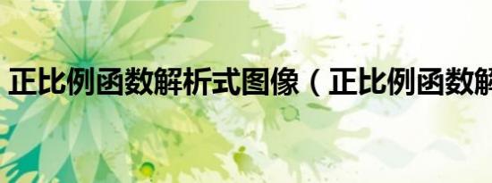 正比例函数解析式图像（正比例函数解析式）