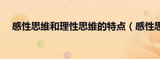 感性思维和理性思维的特点（感性思维）