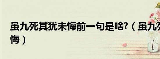 虽九死其犹未悔前一句是啥?（虽九死其犹未悔）