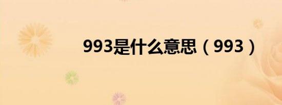 993是什么意思（993）