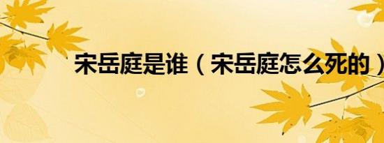 宋岳庭是谁（宋岳庭怎么死的）