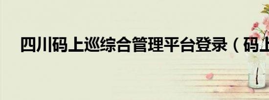 四川码上巡综合管理平台登录（码上买）