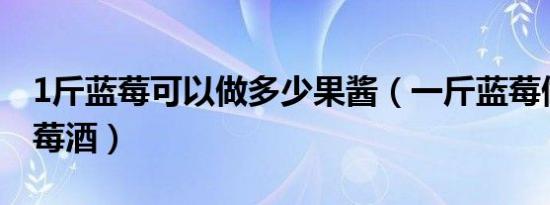 1斤蓝莓可以做多少果酱（一斤蓝莓做多少蓝莓酒）