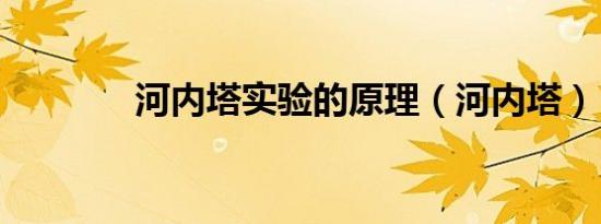 河内塔实验的原理（河内塔）