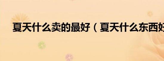 夏天什么卖的最好（夏天什么东西好卖）