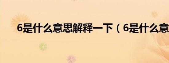 6是什么意思解释一下（6是什么意思）