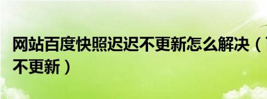 网站百度快照迟迟不更新怎么解决（百度快照不更新）